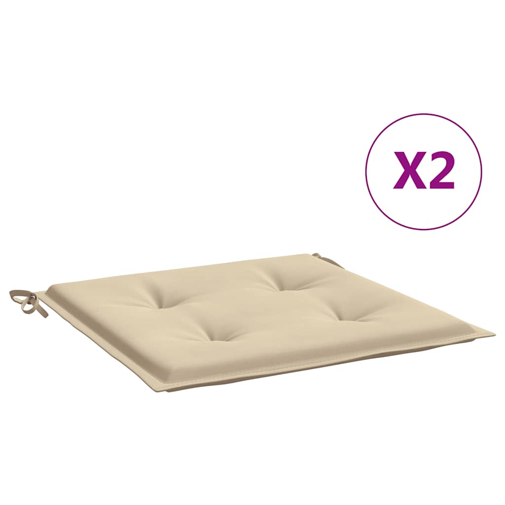 Jastuci za vrtne stolice 2 kom bež 50x50x4 cm od tkanine Oxford