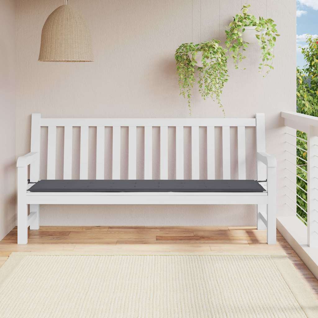 Jastuk za vrtnu klupu antracit 200x50x4 cm tkanina Oxford