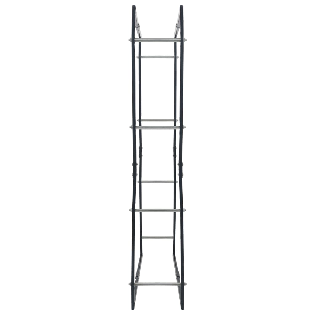 Stalak za drva za ogrjev crni 80 x 25 x 150 cm čelični