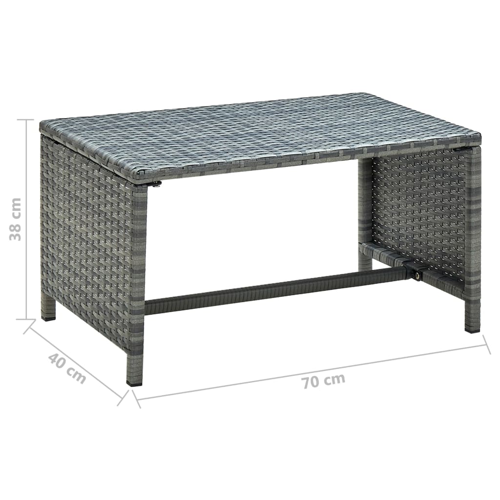 Stolić za kavu antracit 70 x 40 x 38 cm od poliratana