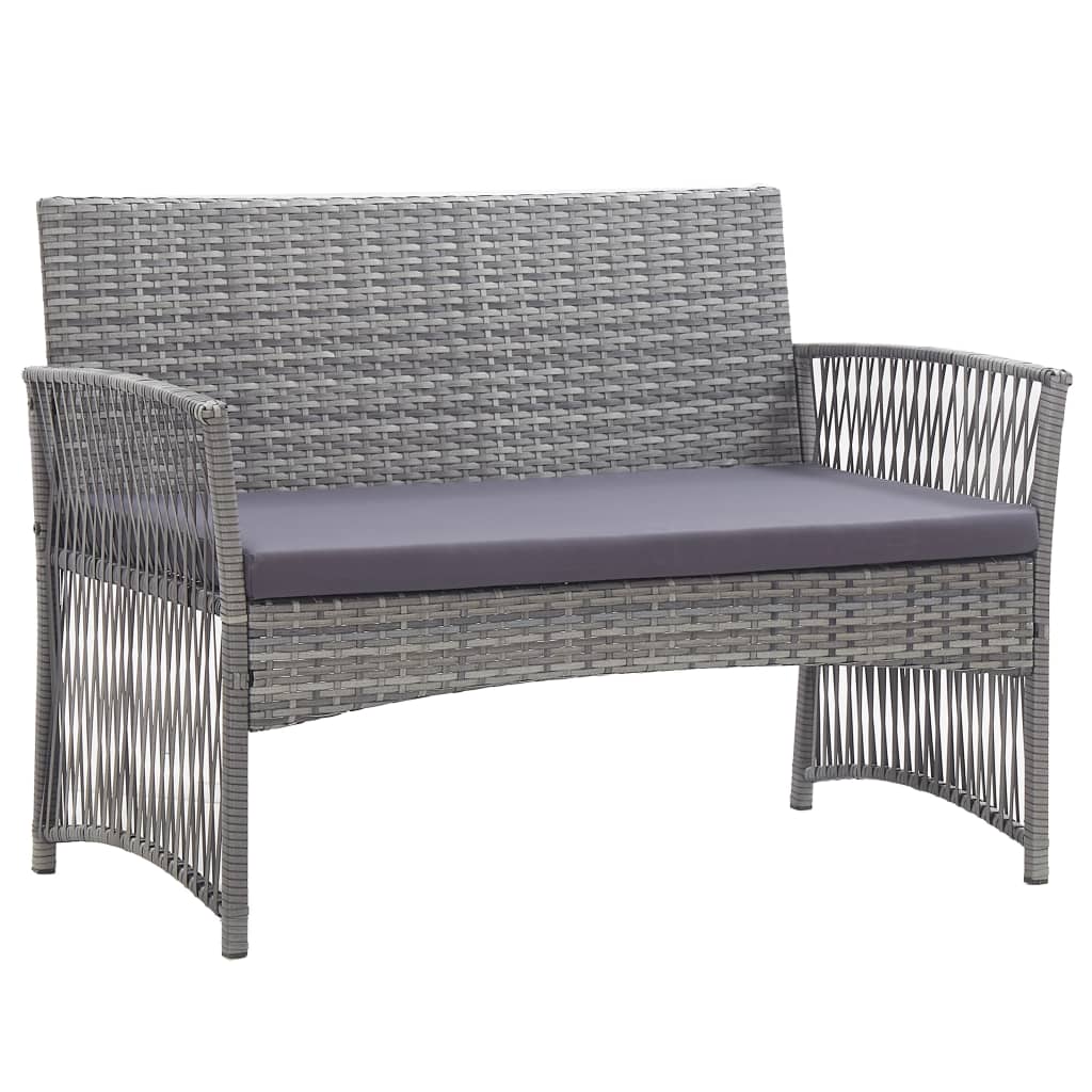 4-dijelna vrtna garnitura od poliratana s jastucima antracit