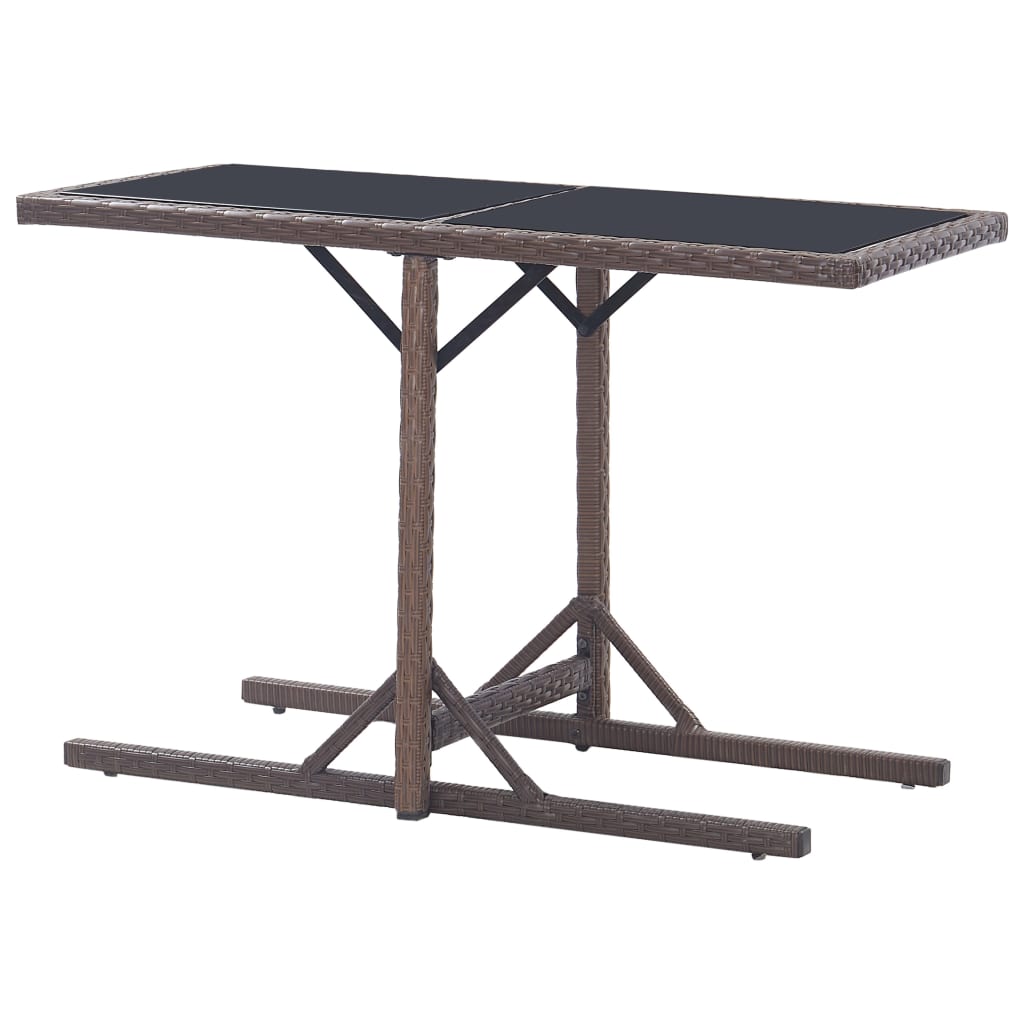 Vrtni stol smeđi 110 x 53 x 72 cm stakleni i poliratan