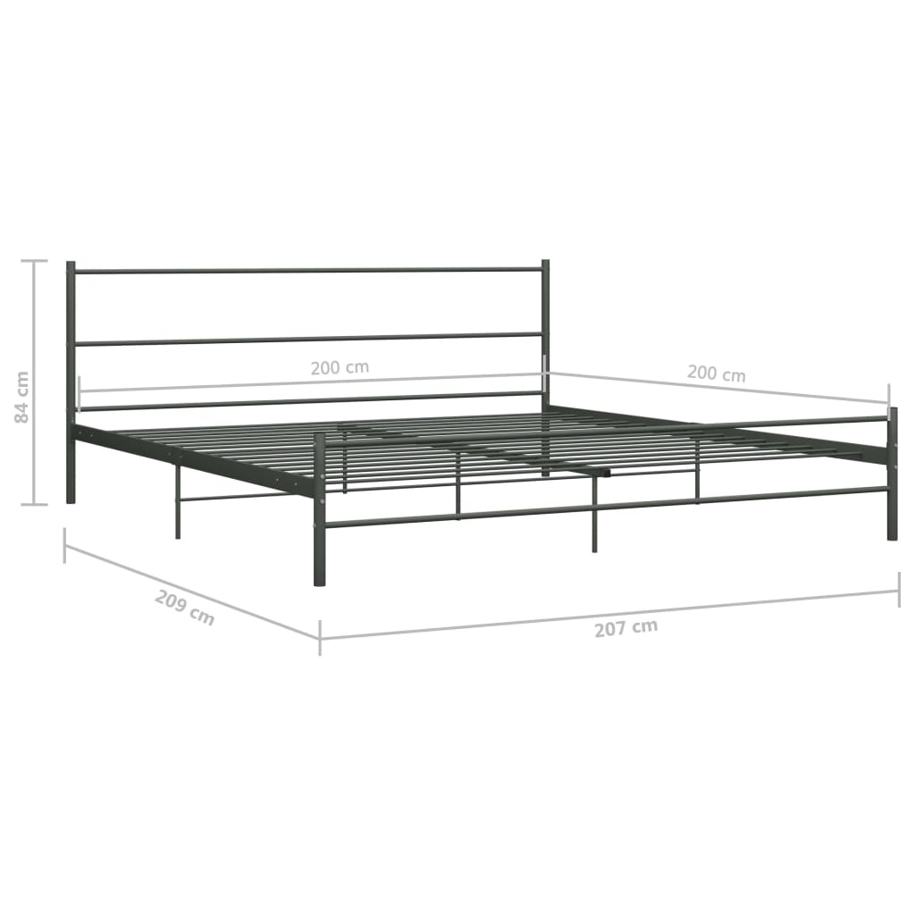 Okvir za krevet sivi metalni 200 x 200 cm