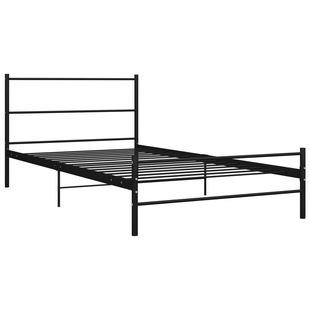 Okvir za krevet crni metalni 100 x 200 cm