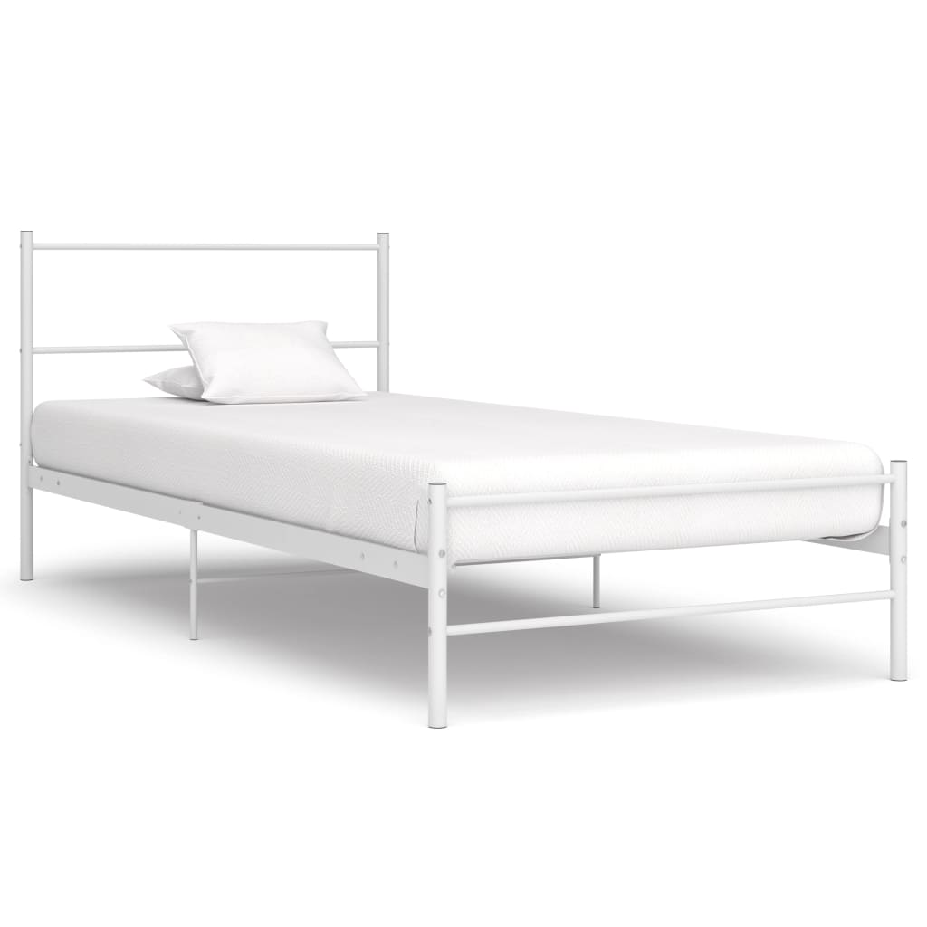 Okvir za krevet bijeli metalni 100 x 200 cm