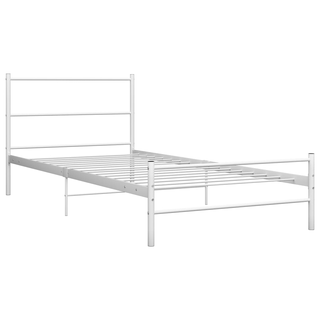 Okvir za krevet bijeli metalni 100 x 200 cm