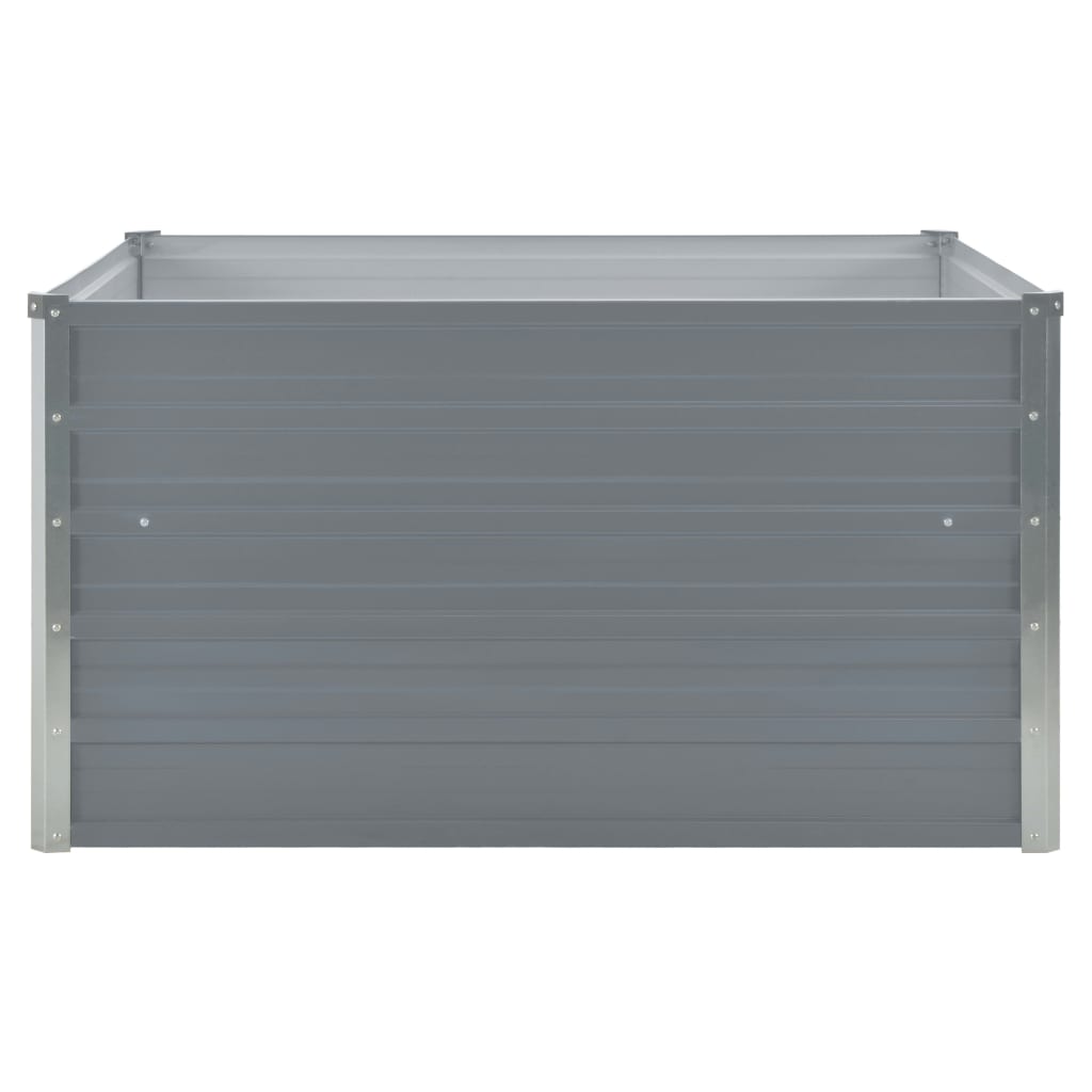 Povišena vrtna gredica 100 x 100 x 45 cm pocinčani čelik siva