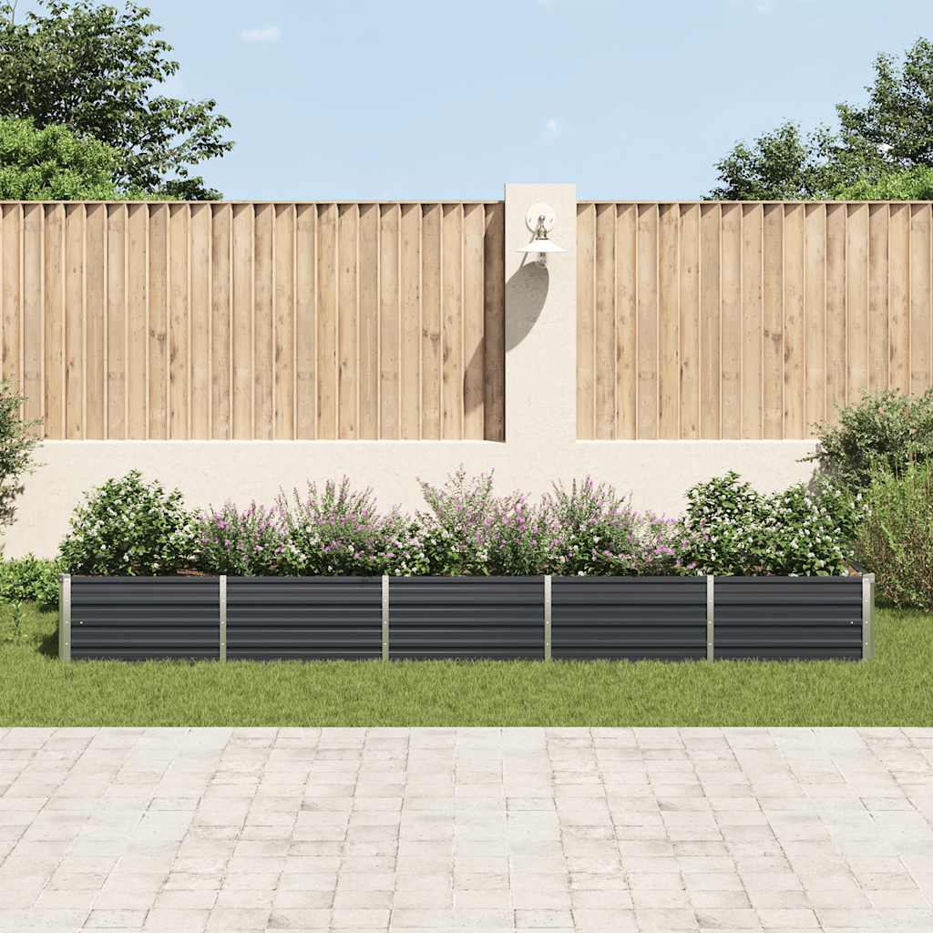 Povišena vrtna gredica pocinčani čelik 400x80x45 cm antracit