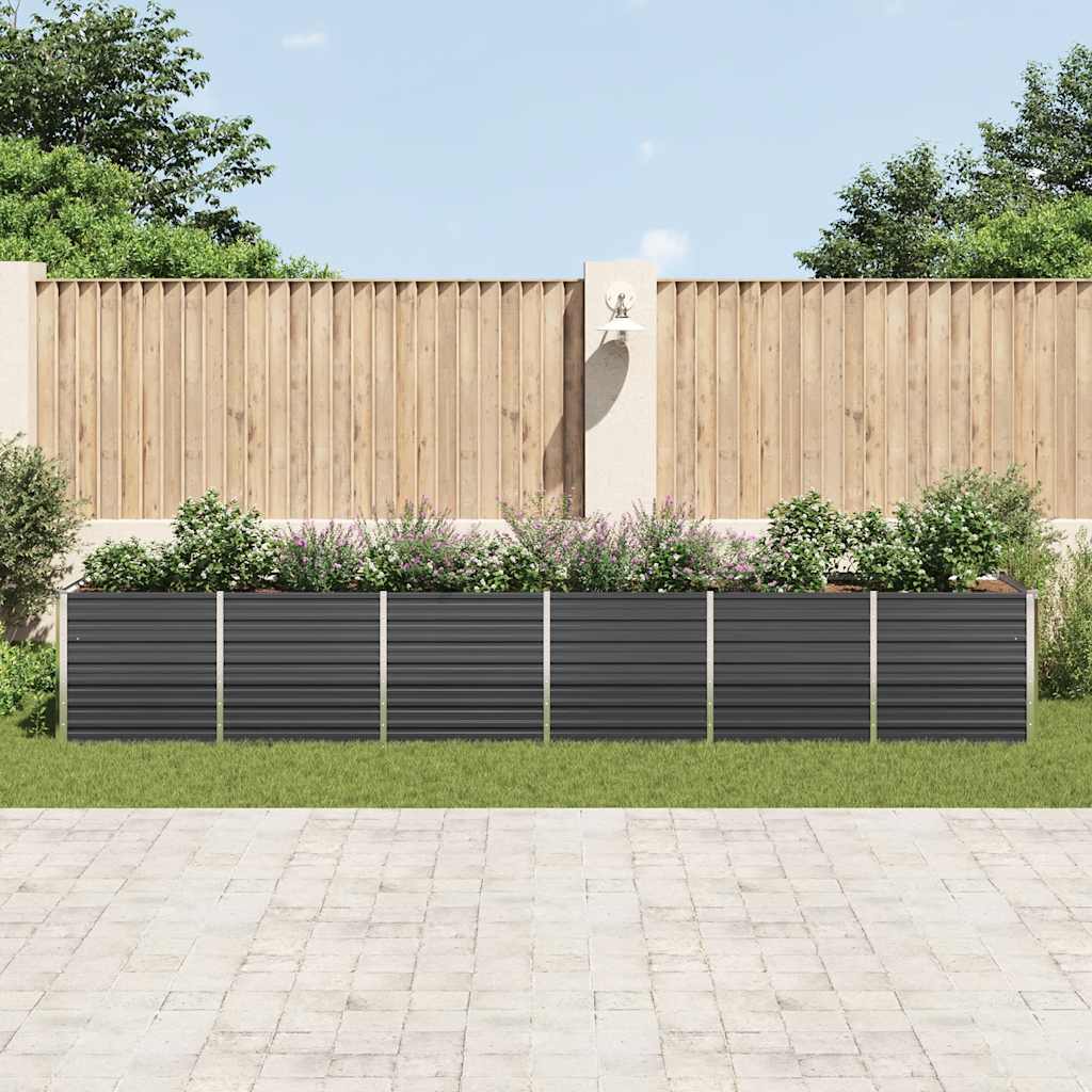 Povišena vrtna gredica pocinčani čelik 480x80x77 cm antracit