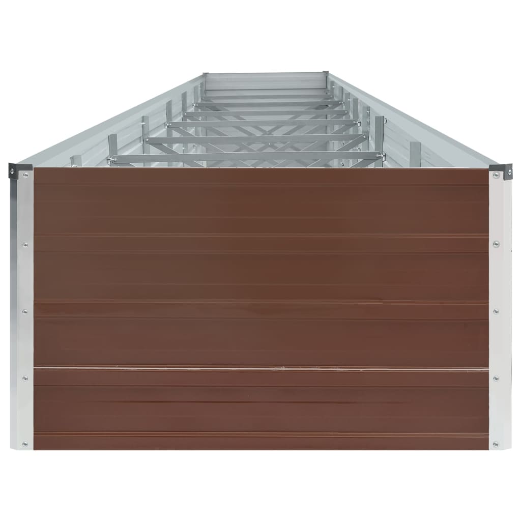 Povišena vrtna gredica od pocinčanog čelika 600x80x45 cm smeđa