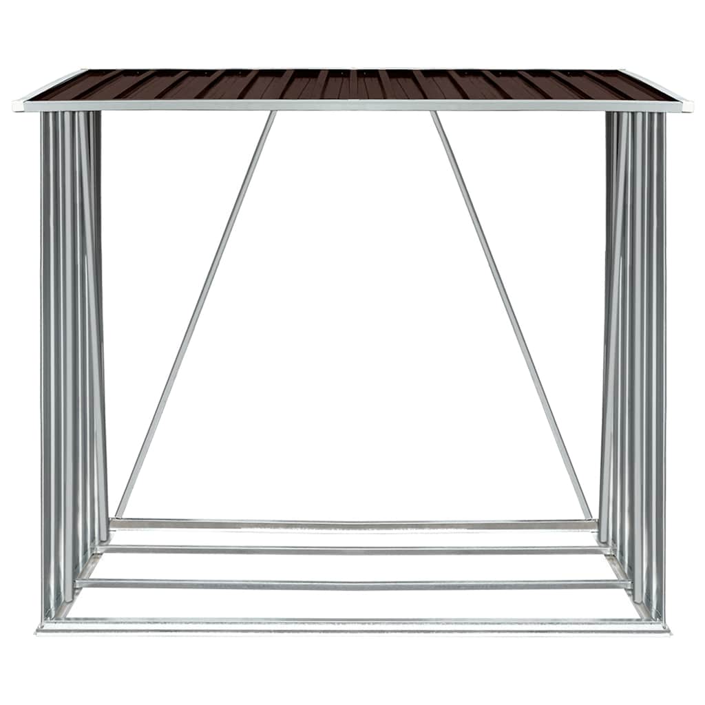 Vrtna ostava za drva od pocinčanog čelika 163x83x154 cm smeđa