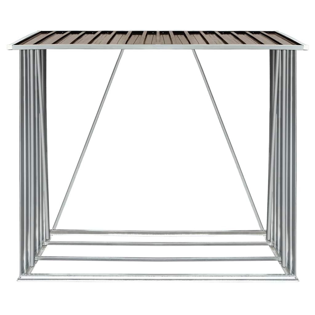 Vrtna ostava za drva od pocinčanog čelika 163x83x154 cm smeđa