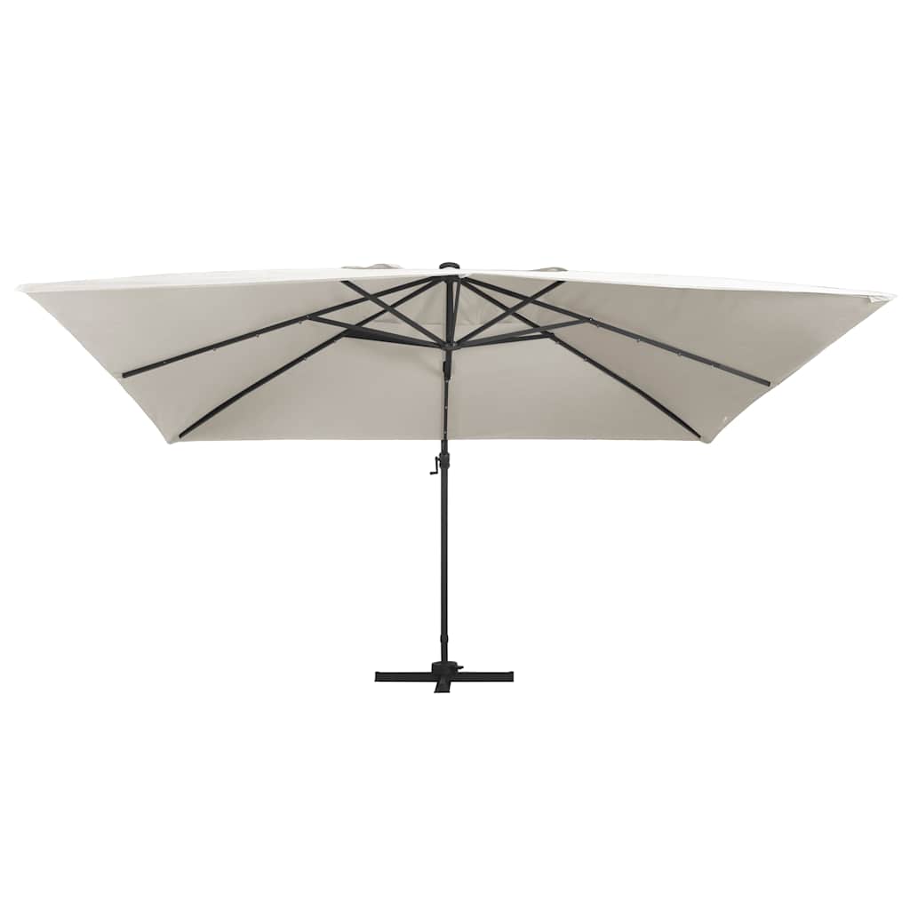 Konzolni vrtni suncobran LED sa stupom 400x300 cm boja pijeska