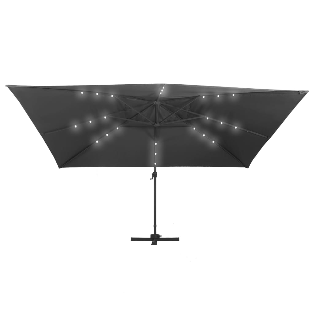 Konzolni vrtni suncobran LED sa stupom 400 x 300 cm antracit