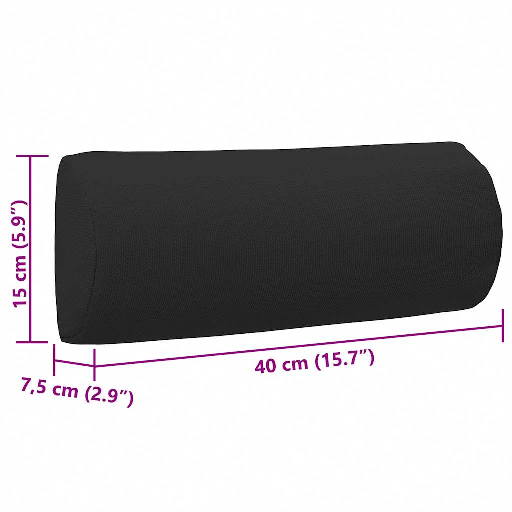 Naslon za glavu za ležaljku crni 40 x 7,5 x 15 cm od tekstilena