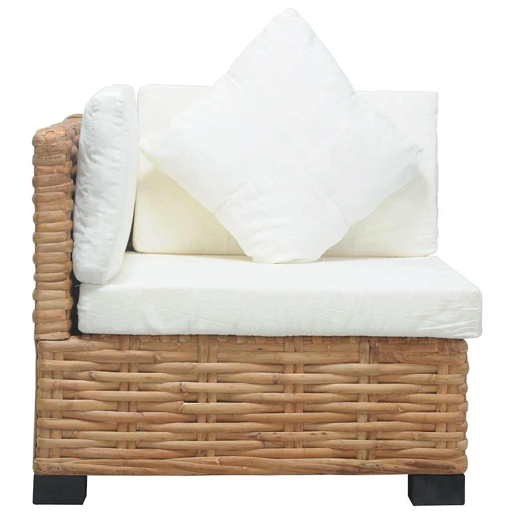 Kutna sofa od prirodnog ratana s jastucima