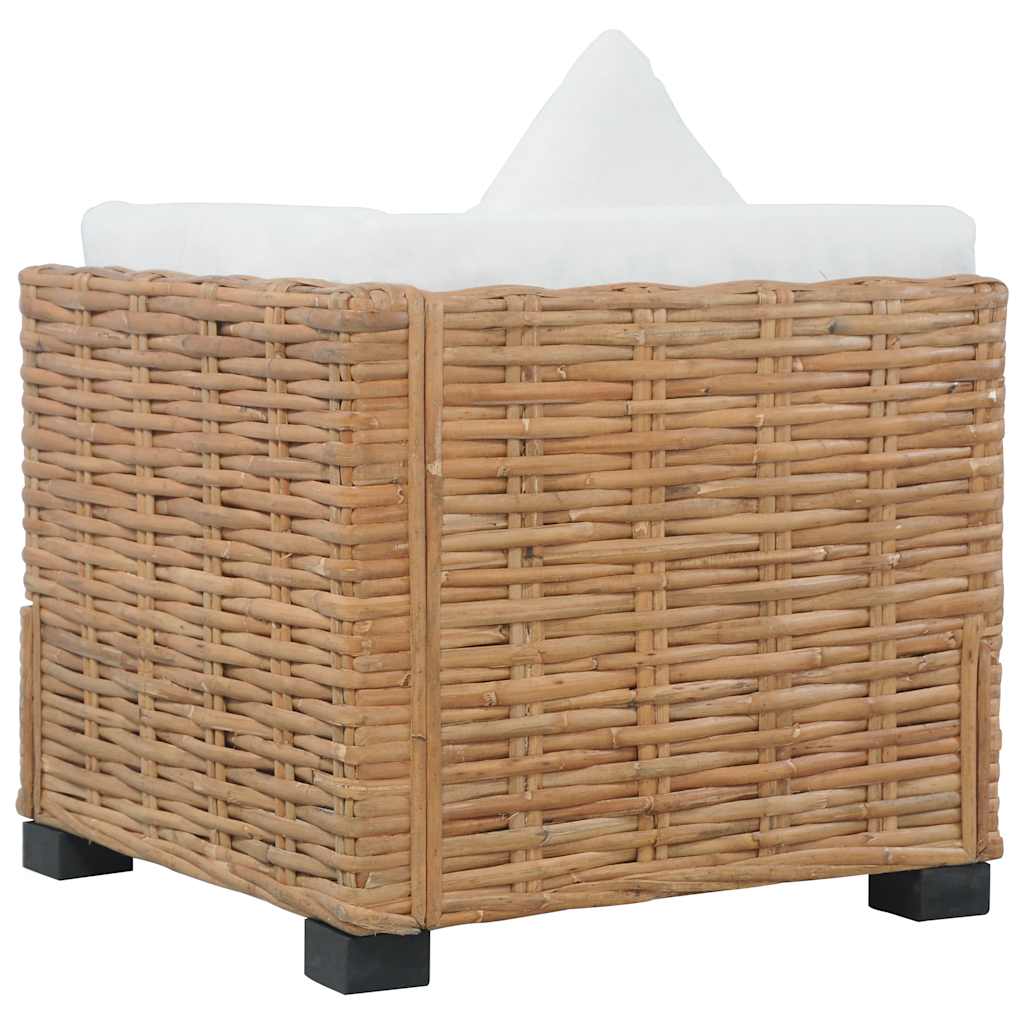 Kutna sofa od prirodnog ratana s jastucima