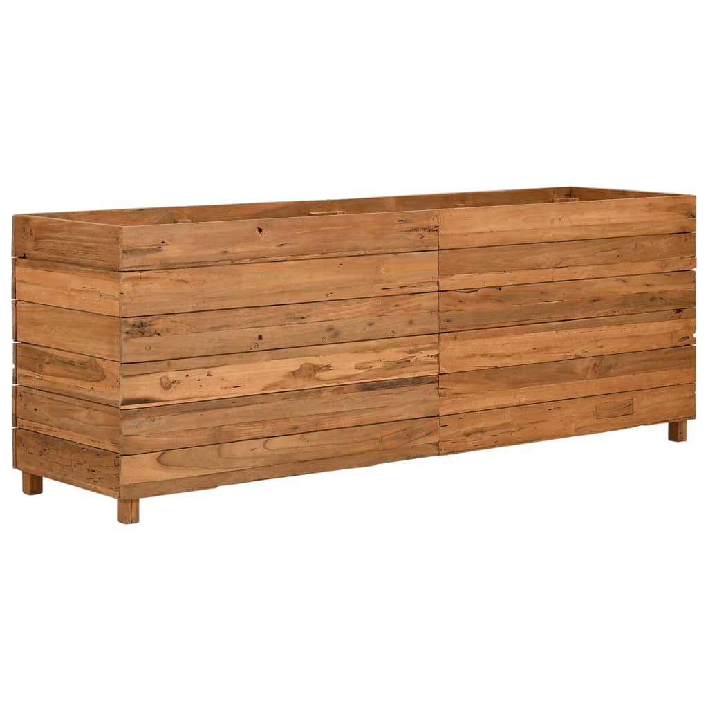 Povišena gredica 150 x 40 x 55 cm reciklirana tikovina i čelik