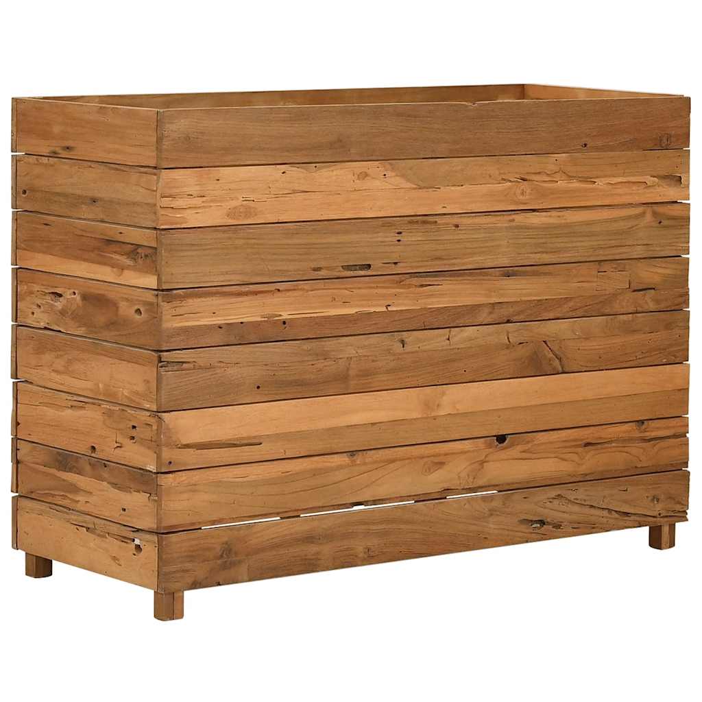 Povišena gredica 100 x 40 x 72 cm reciklirana tikovina i čelik