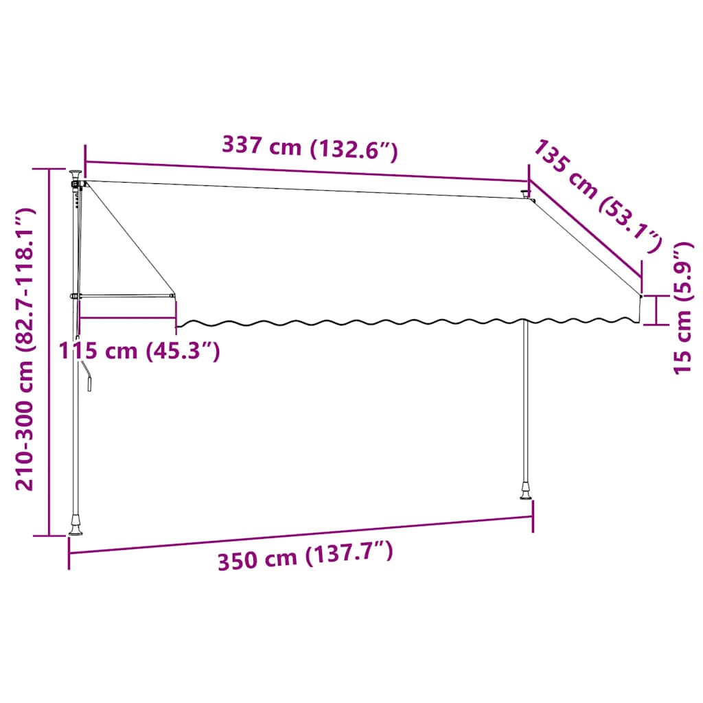 Tenda na ručno uvlačenje 350 cm narančasto-smeđa