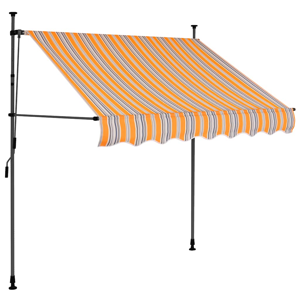 Tenda na ručno uvlačenje s LED svjetlima 100 cm žuto-plava
