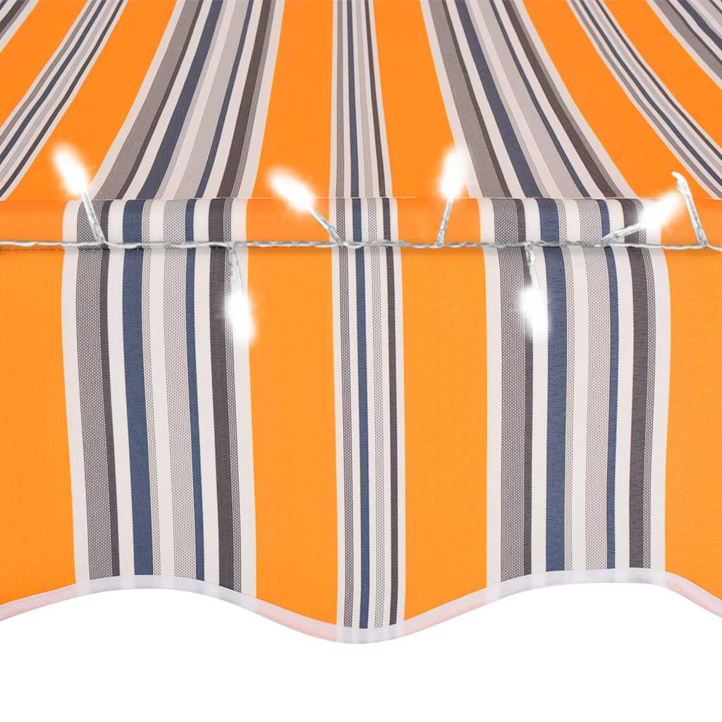 Tenda na ručno uvlačenje s LED svjetlima 350 cm žuto-plava