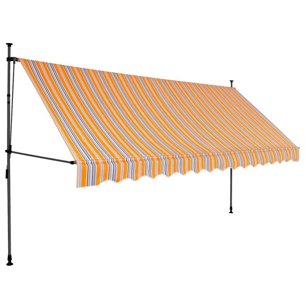Tenda na ručno uvlačenje s LED svjetlima 400 cm žuto-plava