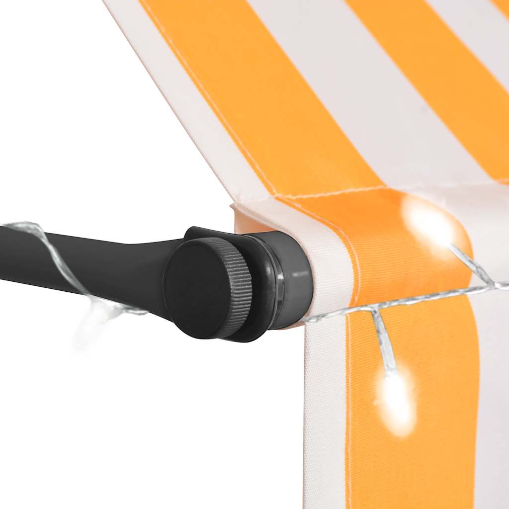 Tenda na ručno uvlačenje LED 100 cm bijelo-narančasta