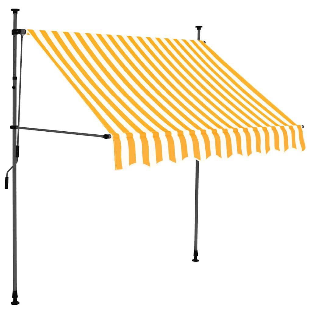 Tenda na ručno uvlačenje LED 150 cm bijelo-narančasta