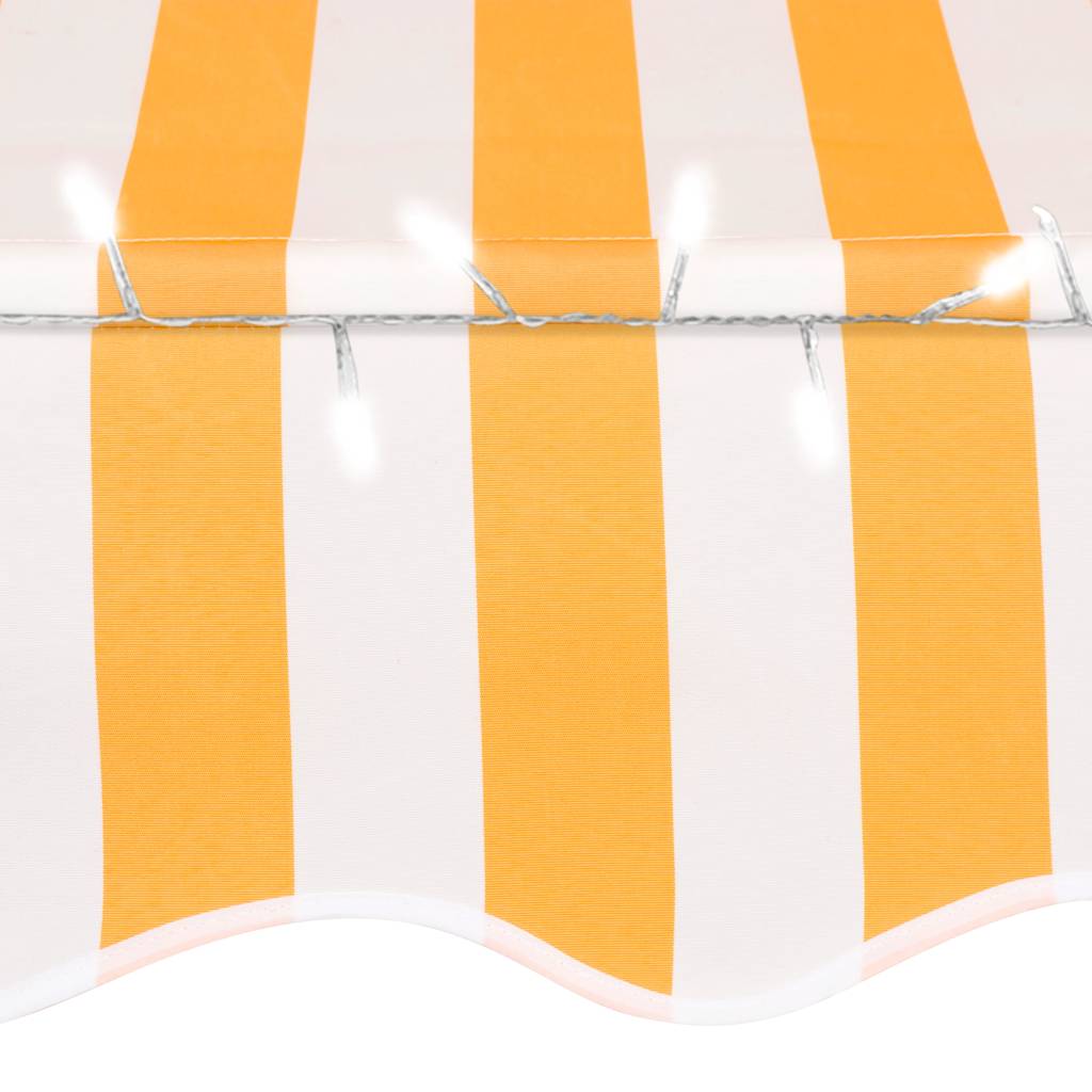 Tenda na ručno uvlačenje LED 300 cm bijelo-narančasta