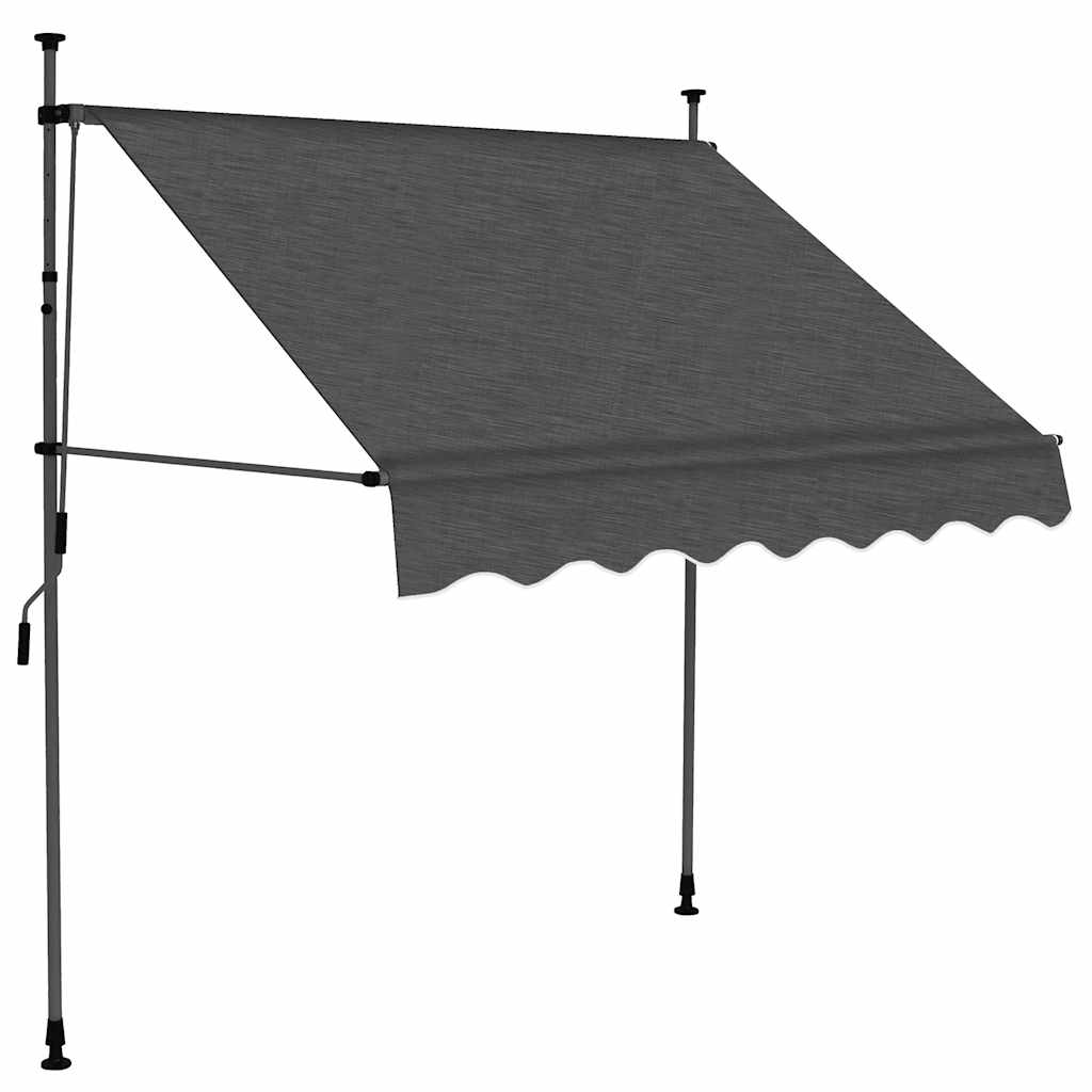 Tenda na ručno uvlačenje s LED svjetlima 100 cm antracit