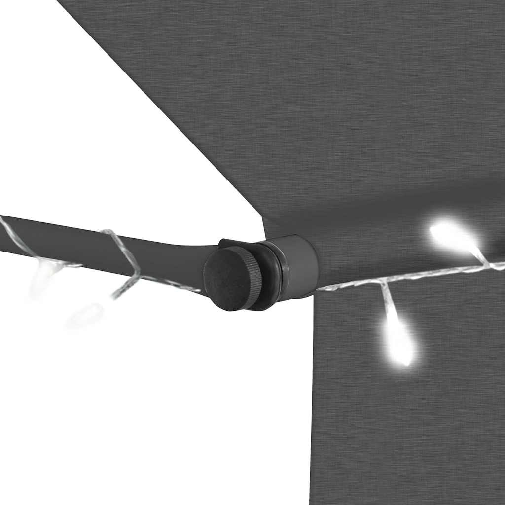 Tenda na ručno uvlačenje s LED svjetlima 100 cm antracit