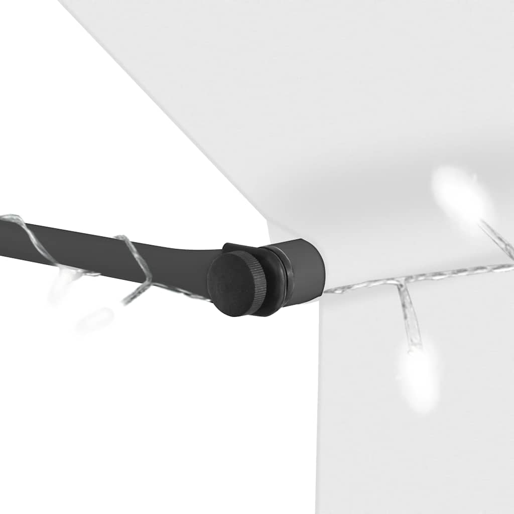 Tenda na ručno uvlačenje s LED svjetlima 100 cm krem