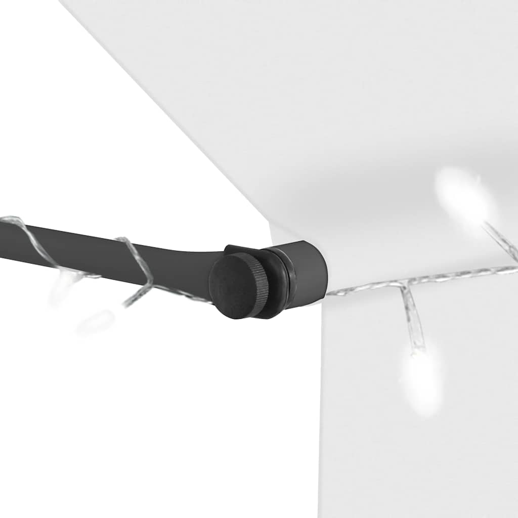 Tenda na ručno uvlačenje s LED svjetlima 150 cm krem