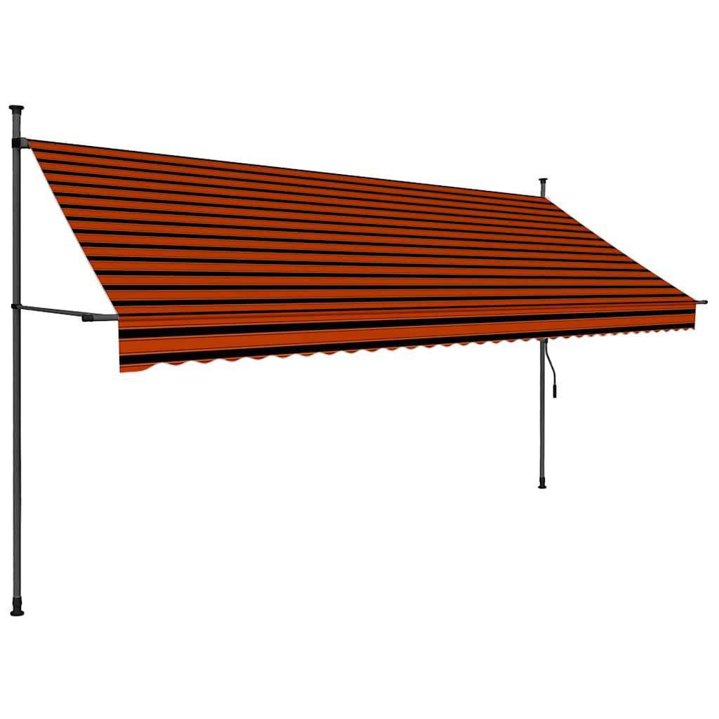 Tenda na ručno uvlačenje s LED svjetlom 350 cm narančasto-smeđa