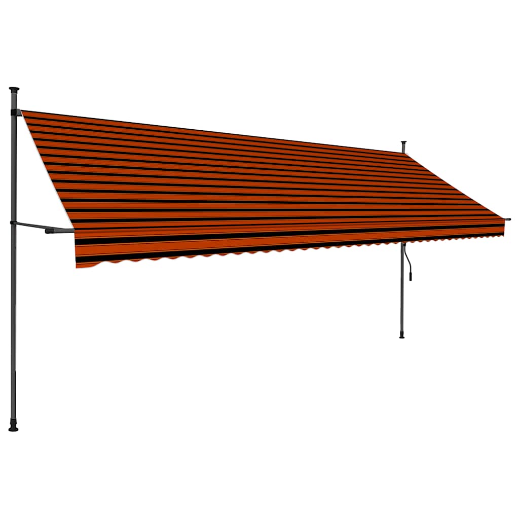 Tenda na ručno uvlačenje s LED svjetlom 400 cm narančasto-smeđa