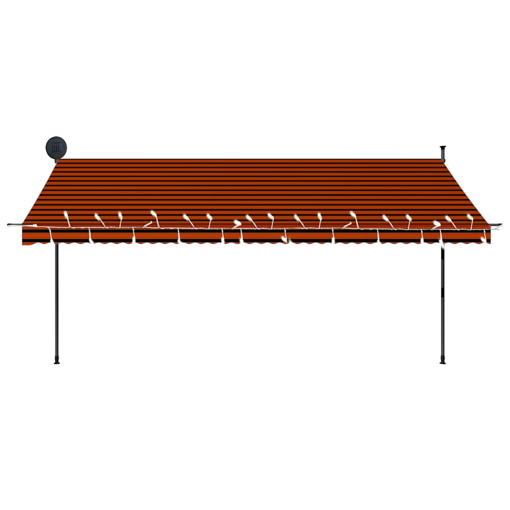 Tenda na ručno uvlačenje s LED svjetlom 400 cm narančasto-smeđa