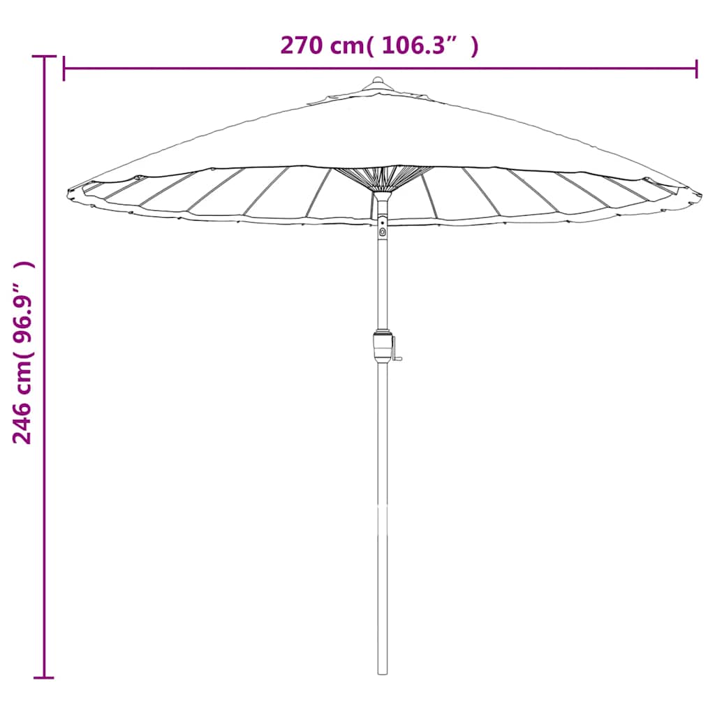 Vrtni suncobran s aluminijskom šipkom 270 cm antracit
