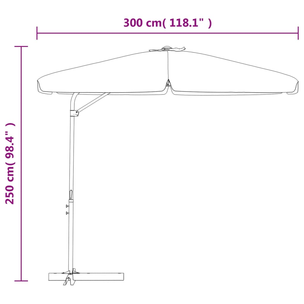 Vanjski suncobran s aluminijskim stupom 300 cm zeleni