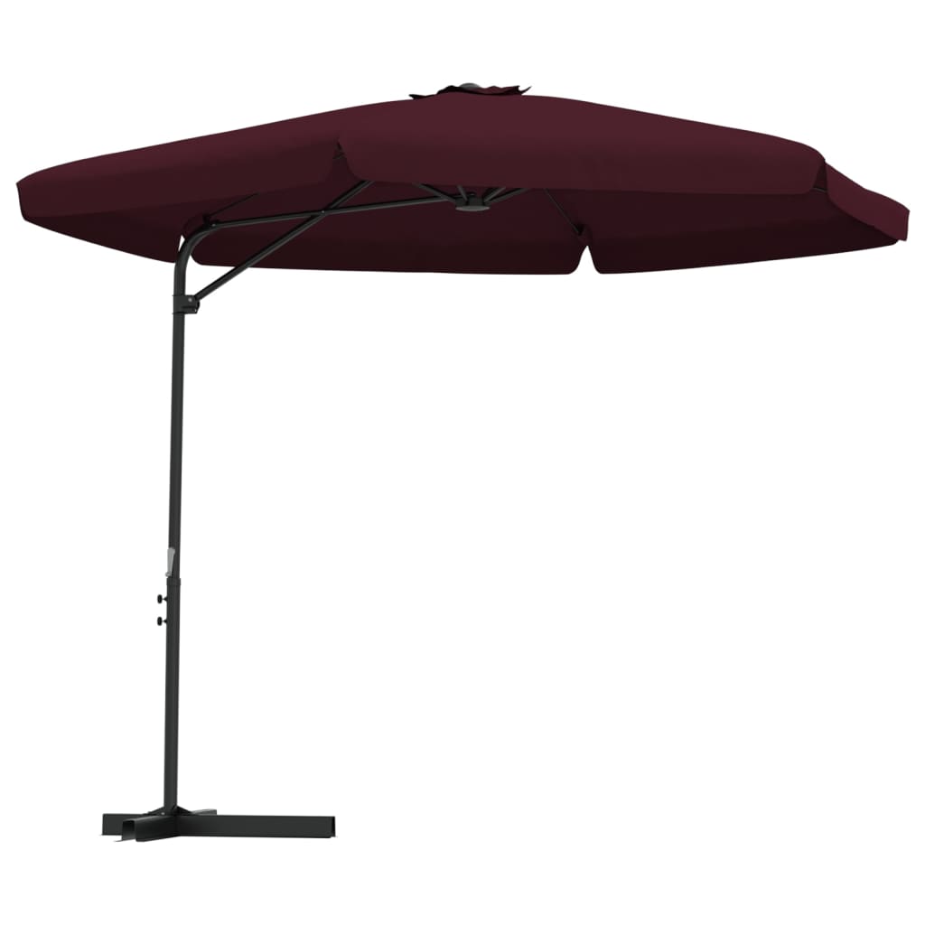 Vrtni suncobran s čeličnim stupom 300 cm bordo