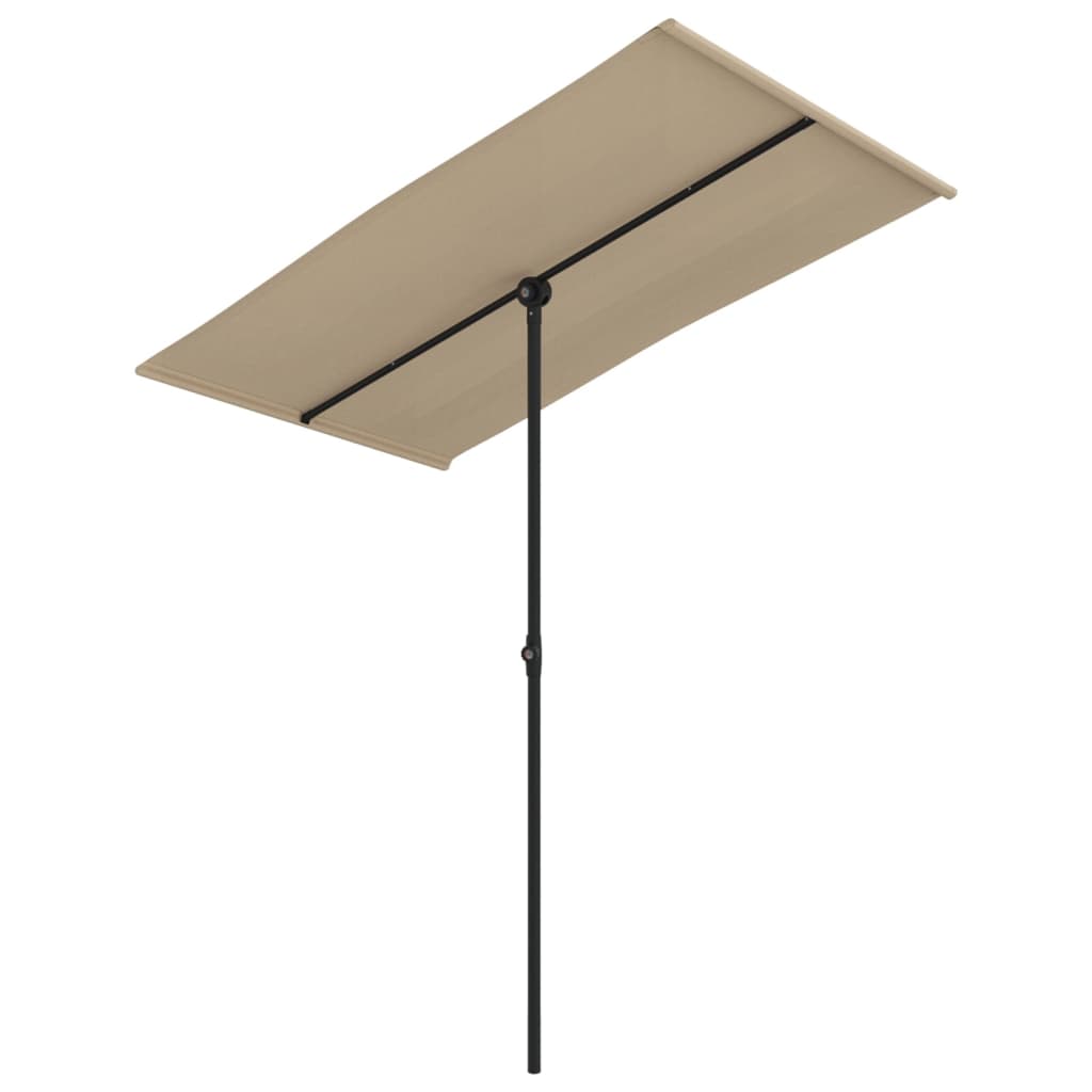 Vrtni suncobran s aluminijskim stupom 180 x 110 cm smeđesivi