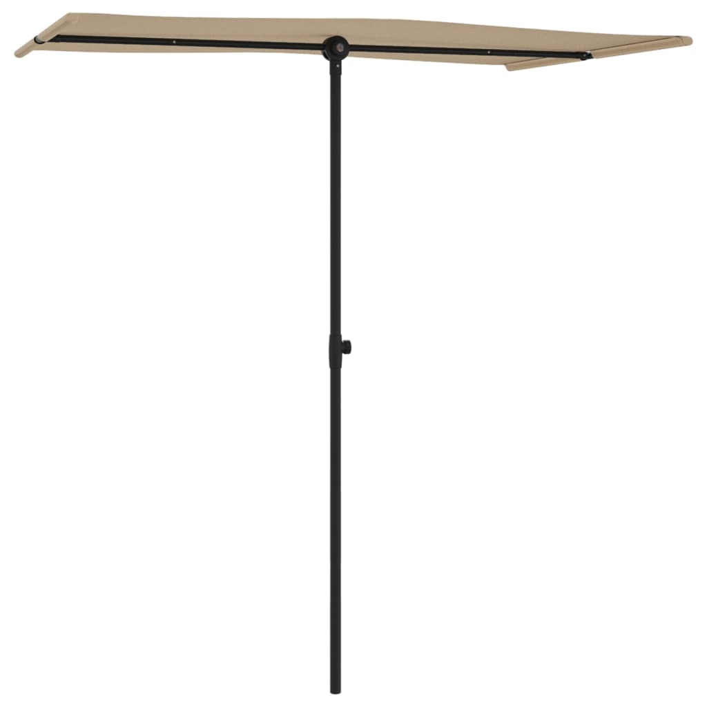 Vrtni suncobran s aluminijskim stupom 180 x 110 cm smeđesivi