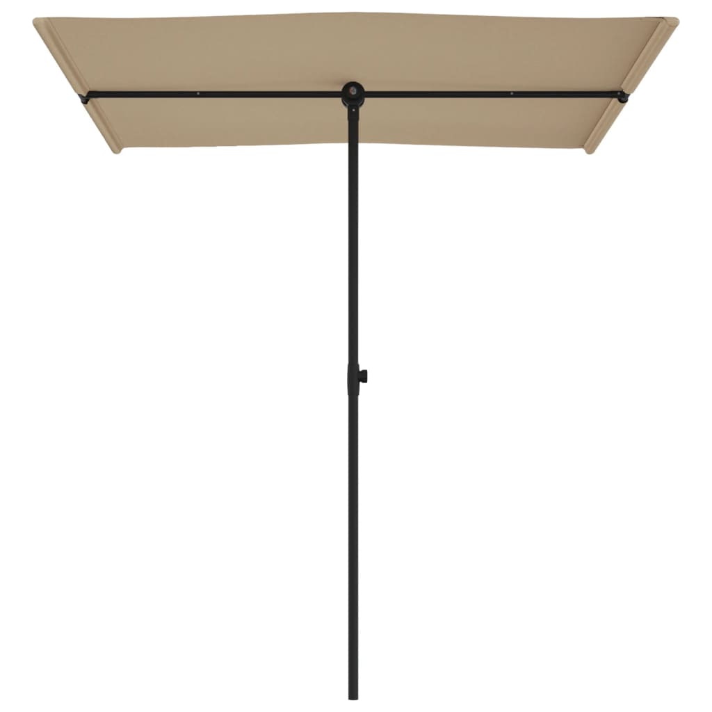 Vrtni suncobran s aluminijskim stupom 180 x 110 cm smeđesivi