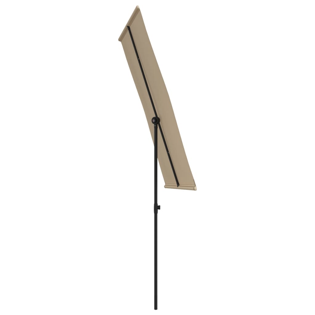 Vrtni suncobran s aluminijskim stupom 180 x 110 cm smeđesivi