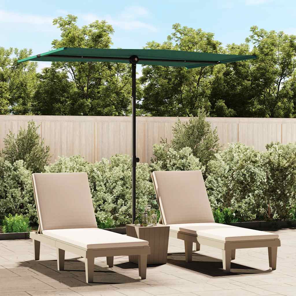 Vrtni suncobran s aluminijskim stupom 2 x 1,5 m zeleni