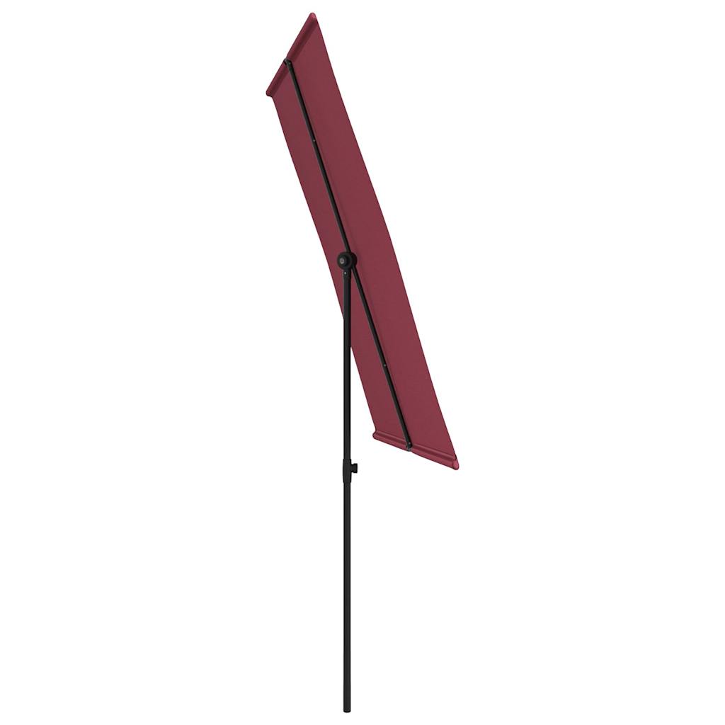 Vrtni suncobran s aluminijskim stupom 2 x 1,5 m bordo