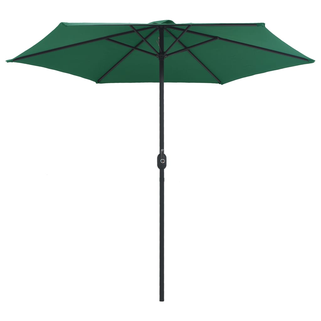 Vrtni suncobran s aluminijskim stupom 270 x 246 cm zeleni
