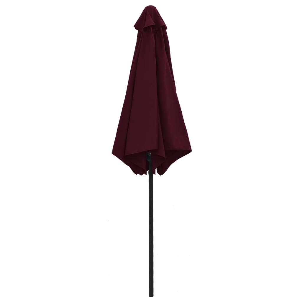 Vrtni suncobran s aluminijskim stupom 270 x 246 cm bordo