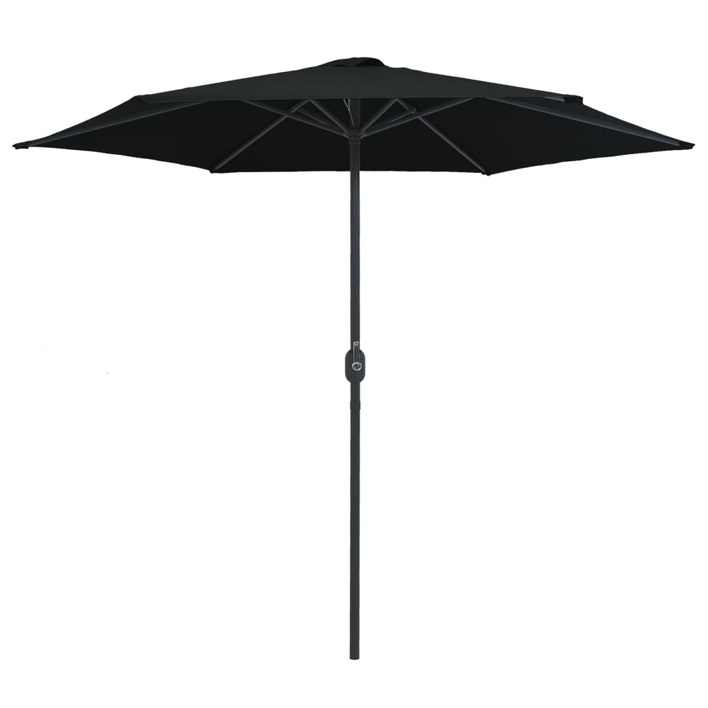 Vrtni suncobran s aluminijskim stupom 270 x 246 cm crni