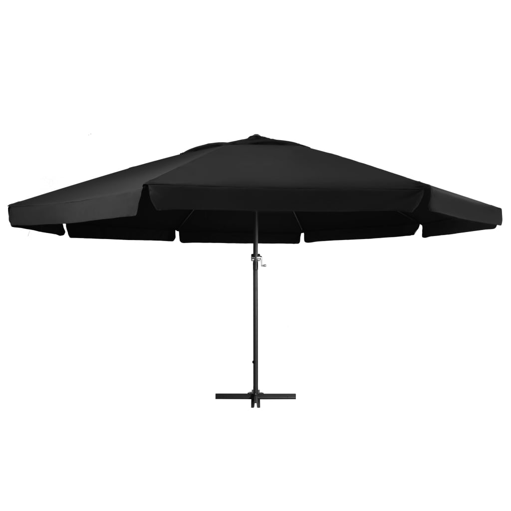Vrtni suncobran s aluminijskim stupom 500 cm crni